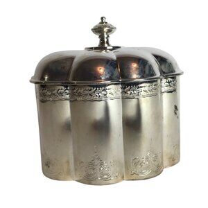 Silver Plated Godinger Jewelry Box With Red Velvet Lining